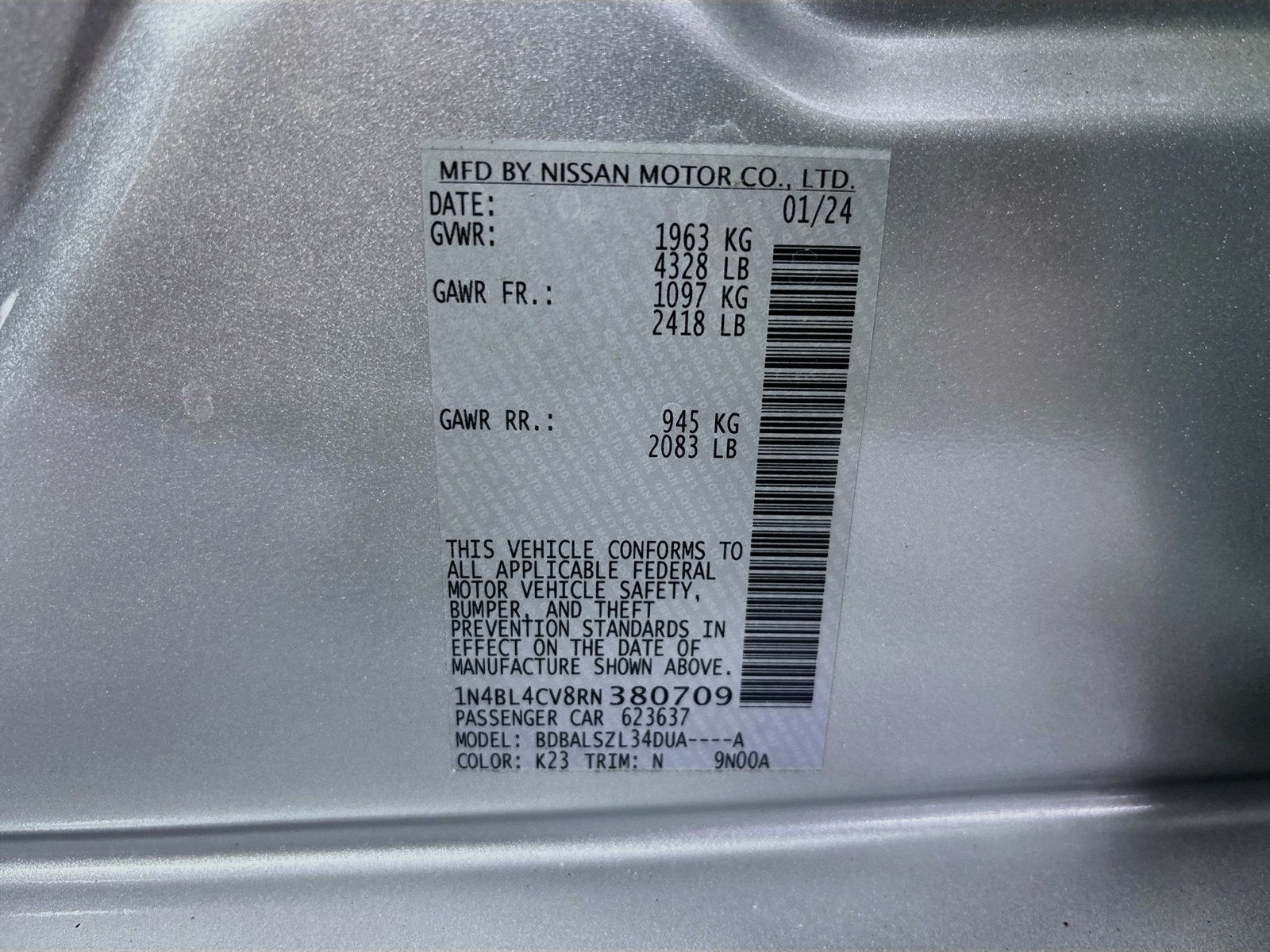 2024 Nissan Altima 2.5 SR