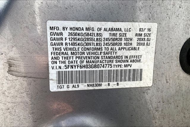 2016 Honda Pilot Elite