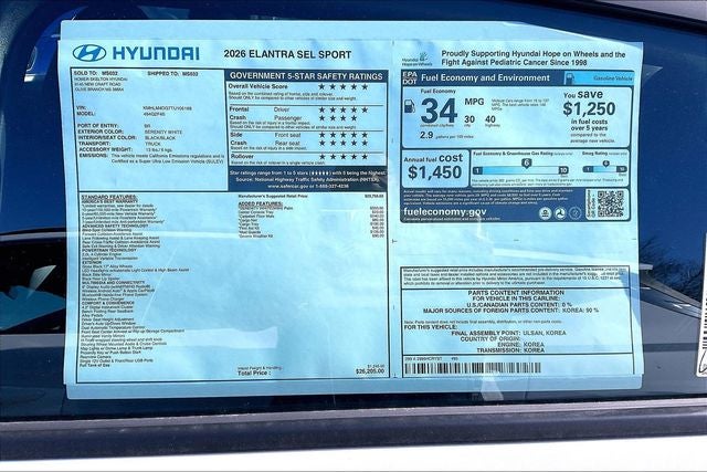 2026 Hyundai Elantra SEL Sport