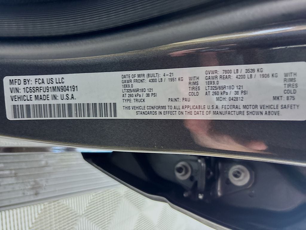 2021 RAM 1500 TRX